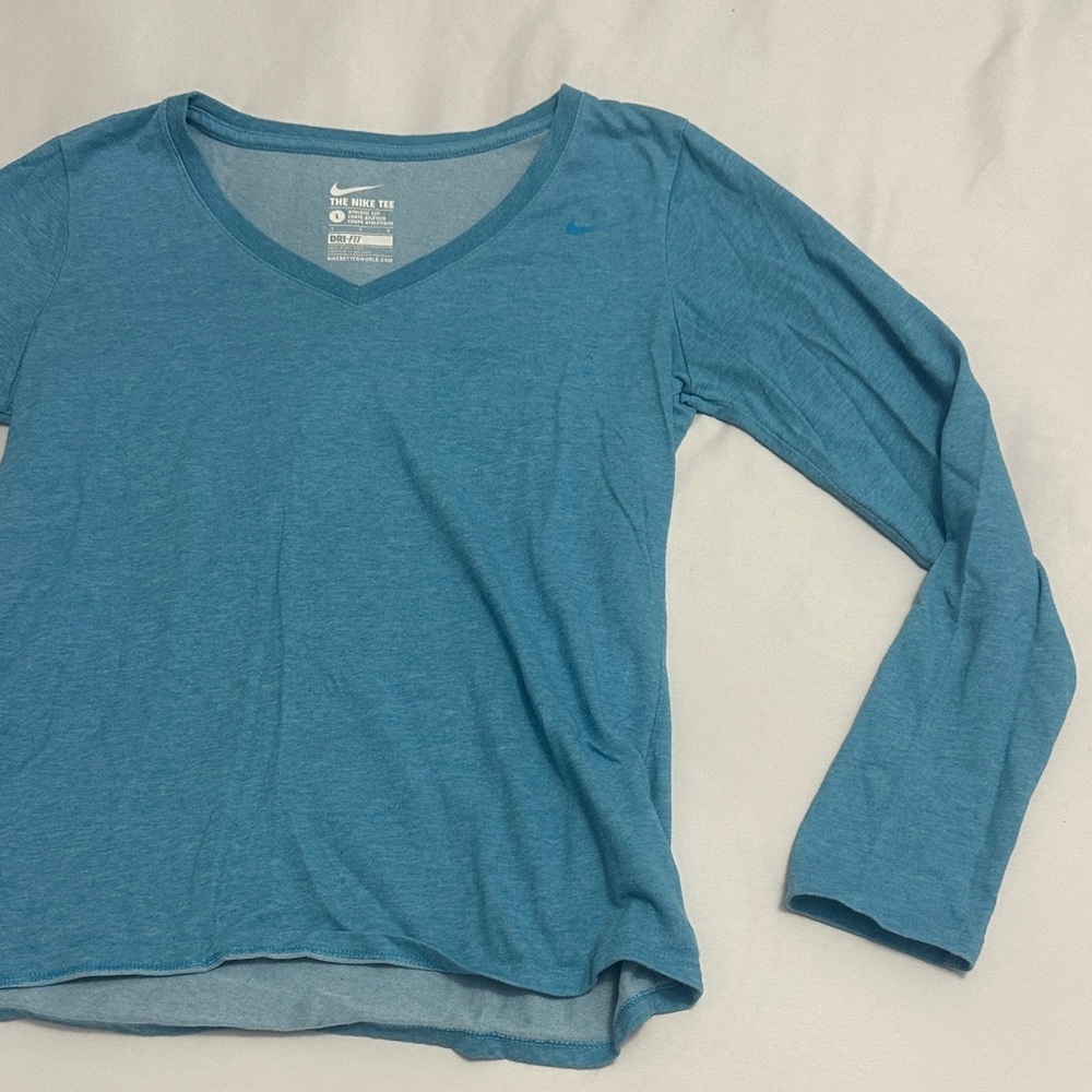 Nike Teal Dri-FIT V-Neck Tee - Picture 3 of 5